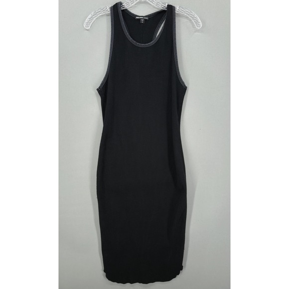 James Perse Dresses & Skirts - James Perse Dress Womens 2 Black Ribbed Tank Racerback Midi Bodycon Knit Stretch